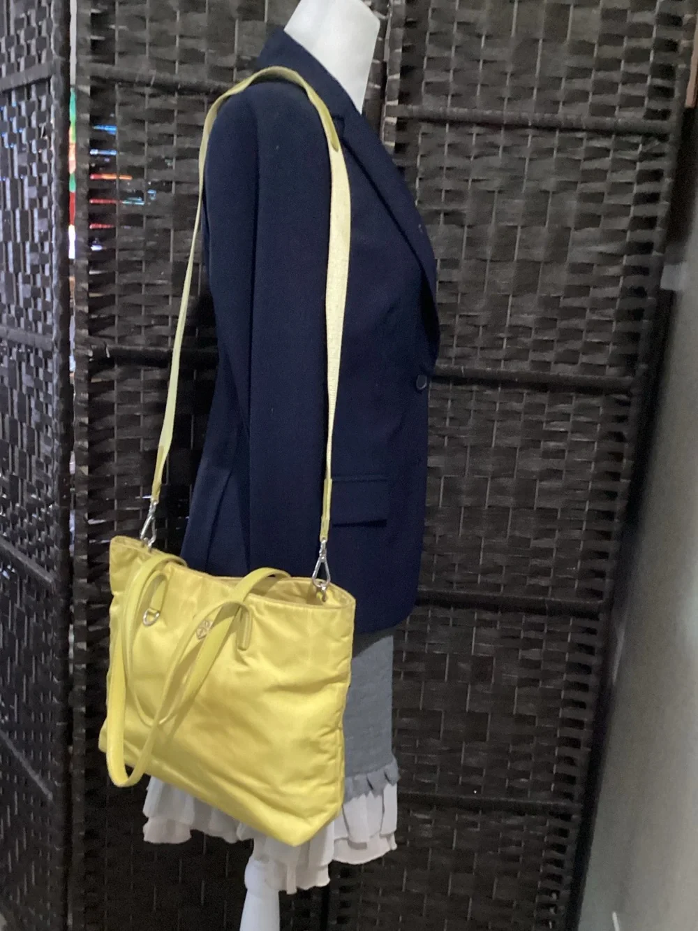 Prada Yellow Tessuto Small Tote 2 way